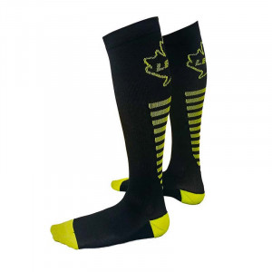 Гольфы хоккейные компрессионные Lecompro Compression черные/лаймовые 