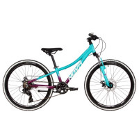 Велосипед Novatrack Katrina 7.D 24" зеленый/фиолетовый рама: 10" (2025)