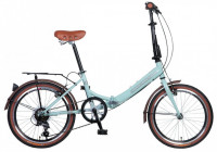 Велосипед складной Novatrack Aurora 20" голубой/коричневый (2020)