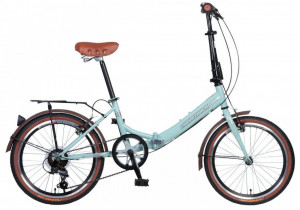 Велосипед складной Novatrack Aurora 20&quot; голубой/коричневый (2020) 