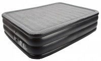 Надувная кровать Relax High Raised Air Bed w/Memory Foam со встроенным эл.насосом 205 x 157 x 55 т.серый/черный