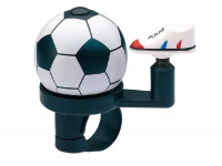 Звонок JH-302 "Футбольный Мяч" D:38 мм, алюминиевый купол и пластиковая база, для руля D:22,2