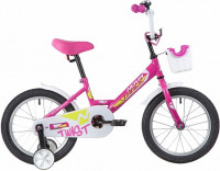 Велосипед NOVATRACK TWIST 16" розовый с корзиной (2020)