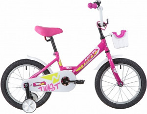 Велосипед NOVATRACK TWIST 16&quot; розовый с корзиной (2020) 