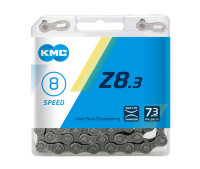 Цепь KMC Z8.3, 8 ск., 1/2x3/32"x116, серебр./сер., в торг.уп.