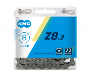 Цепь KMC Z8.3, 8 ск., 1/2x3/32&quot;x116, серебр./сер., в торг.уп. 