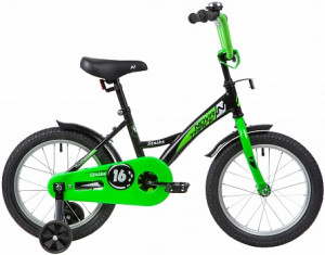 Велосипед Novatrack Strike 16&quot; черный-зелёный (2020) 