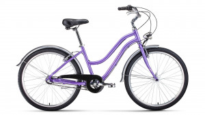 Велосипед женский Forward EVIA AIR 26 2.0 фиолетовый\белый (2021) 