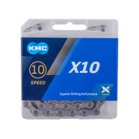 Цепь KMC 5-303572 Х-10 1/2"х11/128" 114зв. Grey с замком в коробке 10скор. в пластик. коробке серая