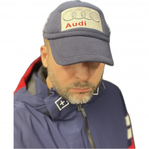 Кепка утепленная Conte of Florence Audi синяя (изогнутый козырек) 