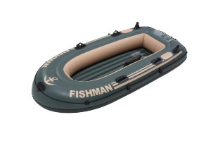 Надувная лодка Jilong Fishman 200 Set с вёслами темно-зеленый (218х110х36) 