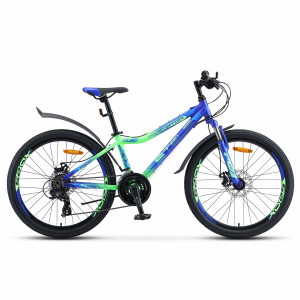 Велосипед Stels Navigator-450 MD 24" V030 (м) синий неоновый/зеленый рама: 13" (2020) 