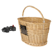 Корзина M-Wave BA-FW Clip Stem Handmade 5-431570 передняя, 38х28х27 см, быстросъемная на внутренний вынос, плетеная с ручкой, сталь/дерево, коричневый
