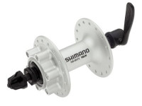Втулка передняя Shimano HB-M475 ALIVIO, 32Н, под диск (6 болтов), OLD:100мм, ось:108мм, серебристая, б/уп.