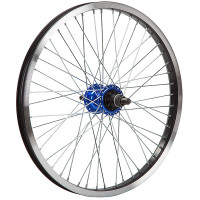 Колесо 20" заднее для BMX, двойной алюм.обод 48 отв, втулка SF-B17 Fаллюм., гайка 14мм ось зв 9з.