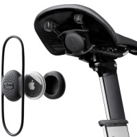 Держатель для смарт-трекера Bone AirTag Bike Strap 07-230830 крепление под седло за релинги, силикон, черный