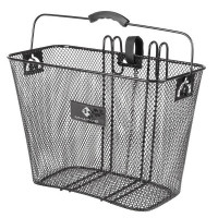 Корзина M-Wave BA-R Hang 5-431630 передняя, 37x19x25 см, быстросъемная для руля 22,2/31,8 мм, крепление на 2 крюка, сталь, черный