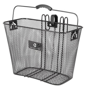 Корзина M-Wave BA-R Hang 5-431630 передняя, 37x19x25 см, быстросъемная для руля 22,2/31,8 мм, крепление на 2 крюка, сталь, черный 