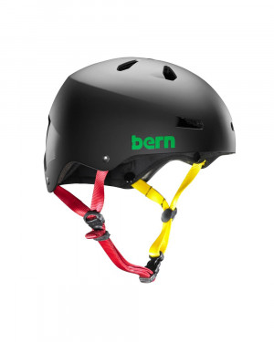 Шлем для водных видов спорта мужской Bern Macon H2O Matte Blk Rasta (2019) 
