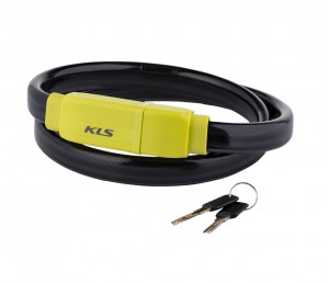 Замок тросовый KELLYS KLS LOOP 2 троса Ø4,8мм (24мм)х90см, с ключом, безоп. 5/10, салатовый 