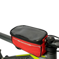 Велосумка на раму велосипеда с держателем для телефона Vitokin красная