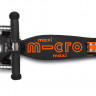 Самокат Micro Maxi Deluxe LED черно-оранжевый - Самокат Micro Maxi Deluxe LED черно-оранжевый