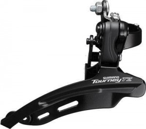 Перек-ль передний Shimano, TZ, FD-TZ500-DS6, FOR 3(звезды)X7/6, нижн. хомут, низ. тяга, 31.8 MM BAND 