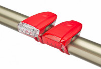 Фонари габаритные Stels JY-378D, передний с 4 белыми, задний с 4 красными светодиодами, красные