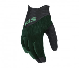 Перчатки KLS Cutout long green XS. Лёгкие вентилируемые перчатки, ладонь из перфорированной искусственной кожи, позволяют оперировать смартфоном 