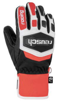 Перчатки горнолыжные Reusch Worldcup Warrior R-Tex XT Junior black/white/fluo red