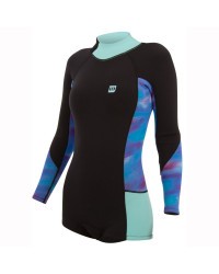 Гидрокостюм женский короткий длинный рукав Jetpilot Bec Ascent L/S 2mm Ladies Springsuit Pink/Bue 171000 (2018)