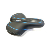 Седло HORST 09-200837 комфортное, с замком 265x185мм с эластомерами 639гр (на блист) черное