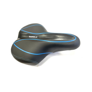 Седло HORST 09-200837 комфортное, с замком 265x185мм с эластомерами 639гр (на блист) черное 