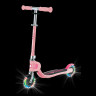Самокат Globber Flow Foldable Junior Lights пастельно-розовый - Самокат Globber Flow Foldable Junior Lights пастельно-розовый