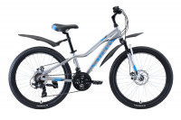Велосипед Stark Rocket 24.2 D серебристый/голубой/серый (2020)