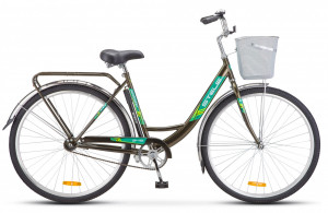 Велосипед Stels Navigator-345 28&quot; Z010 темно-оливковый (с корзиной) (2018) 