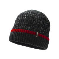 Шапка водонепроницаемая DexShell Cuffed Beanie черная с красной полоской DH353RED