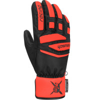 Перчатки горнолыжные Reusch Worldcup Warrior Prime R-Tex XT black/fluo red