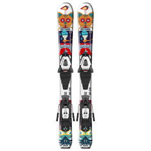 Горные лыжи Salomon E S/Max Jr XS + C5 GW J White/Multicolor (2022) 