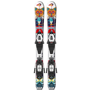 Горные лыжи Salomon E S/Max Jr XS + C5 GW J White/Multicolor (2022) 