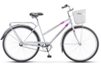Велосипед Stels Navigator-300 Lady 28" Z010 серый (с корзиной) (2022)