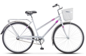 Велосипед Stels Navigator-300 Lady 28&quot; Z010 серый (с корзиной) (2022) 