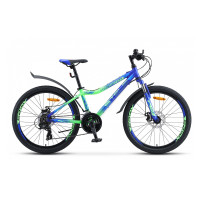 Велосипед Stels Navigator 450 MD 24 V030 синий/неоновый зеленый рама: 13" (2023)
