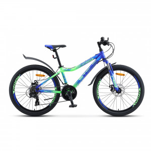 Велосипед Stels Navigator 450 MD 24 V030 синий/неоновый зеленый рама: 13&quot; (2023) 