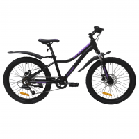 Велосипед Avenger A221DW 22" черный/фиолетовый (2026)