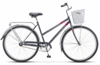 Велосипед Stels Navigator-300 Lady 28" Z010 серебристый (с корзиной) (2022)