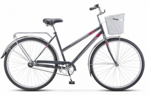 Велосипед Stels Navigator-300 Lady 28&quot; Z010 серебристый (с корзиной) (2022) 