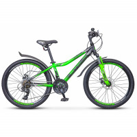 Велосипед Stels Navigator-410 MD 24" V010 (м) черный/зеленый рама: 12" (2025)