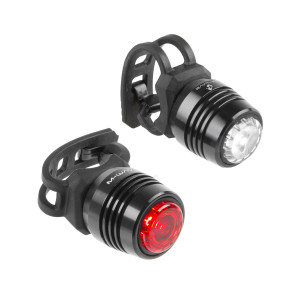 Фонарики M-WAVE 5-220628 задний+перед. 1д.повыш. ярк.0.5Вт/3ф USB-заряд. Li-Pol АКБ быстросъем. алюмин. 26г 