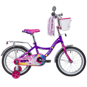 Велосипед Novatrack Little Girlzz 16&quot; фиолетовый рама 10.5&quot; (2023) 